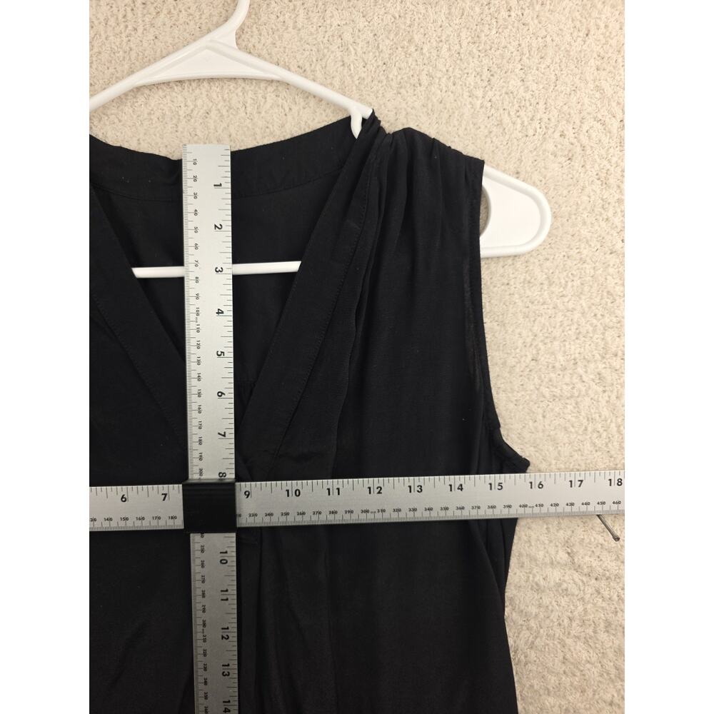 Gap Women's Black Sleeveless V-Neck Pleated Blouse Size XS - Picture 6 of 7
